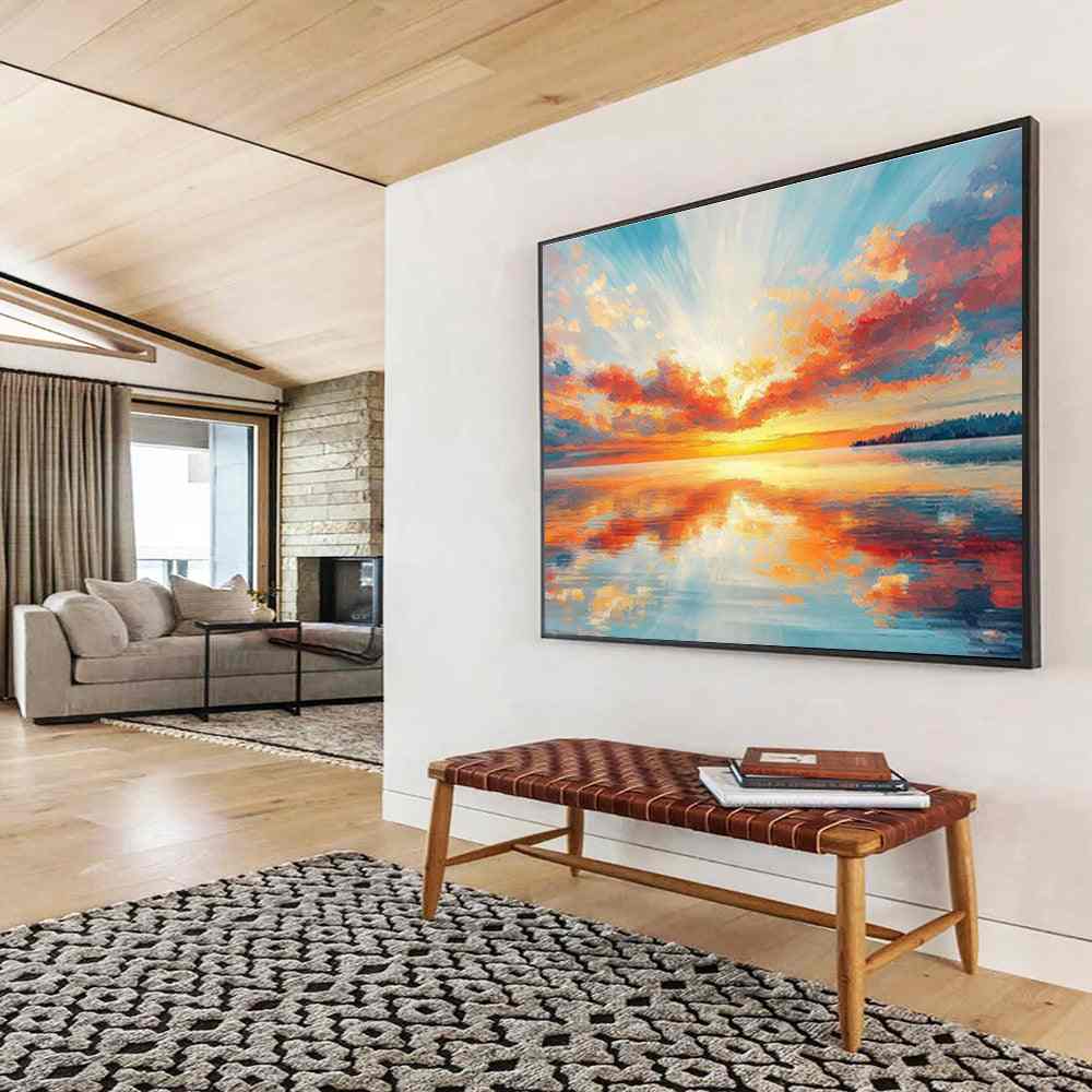 evening coastal abstract canvas design 5